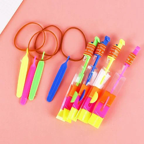 Kids Classic Toy Magic Plastic Light Glowing Rocket Slingshot Shooting Flying Led Arrow Helicopter