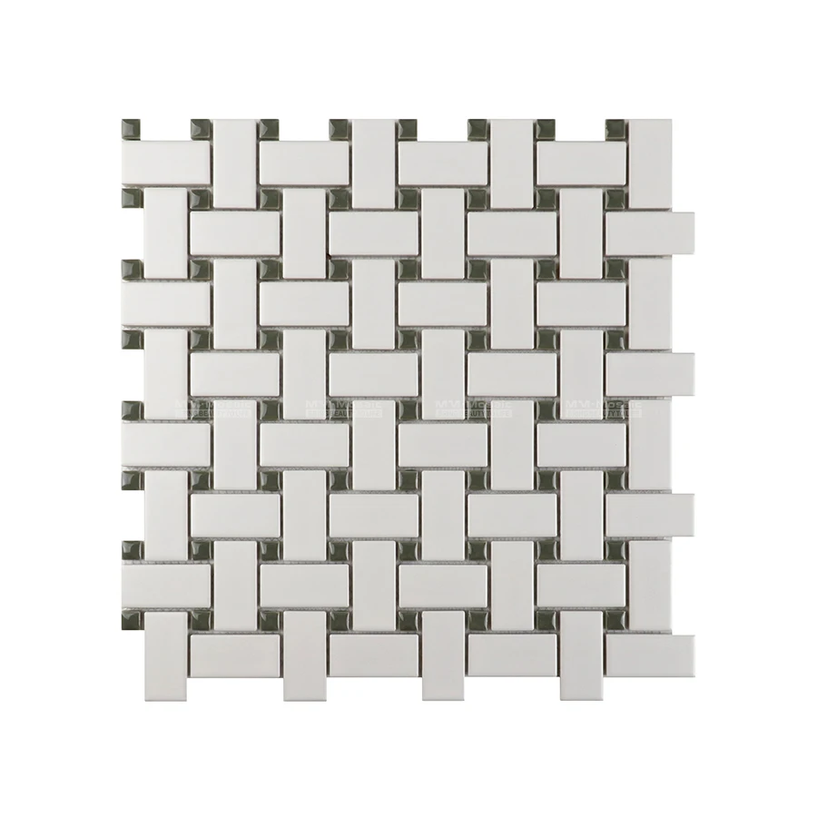 Foshan Thailand Factory China Classic Matte Glazed Ceramic Dog Bone Basketweave Mosaic Tile for Wall Floor Kitchen Backsplash