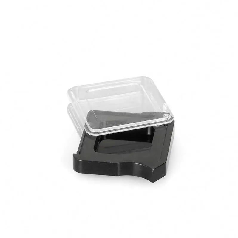 Special design single eyeshadow palette container empty rotating cover eye shadow case clear eyeshadow packaging