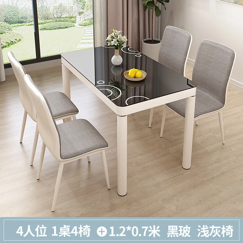 Dining table and chair set minimalist small apartment dining table 4 people 6 people rectangular dining table faux marble top