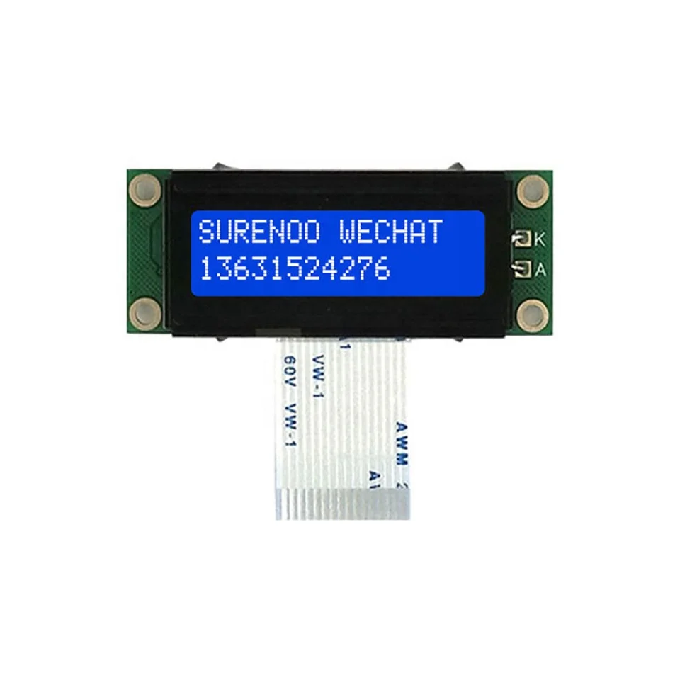 53*20MM Smaller Size 162 1602 16X2 STN Blue Negative Character LCD Module Display Screen Panel LCM with White LED Backlight