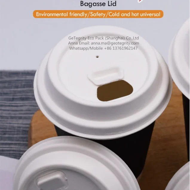Lid for coffee to go cups Deckel fur Coffee To Go Becher 100% compostable 80mm eco packaging bagasse lid cane sugarcane lid