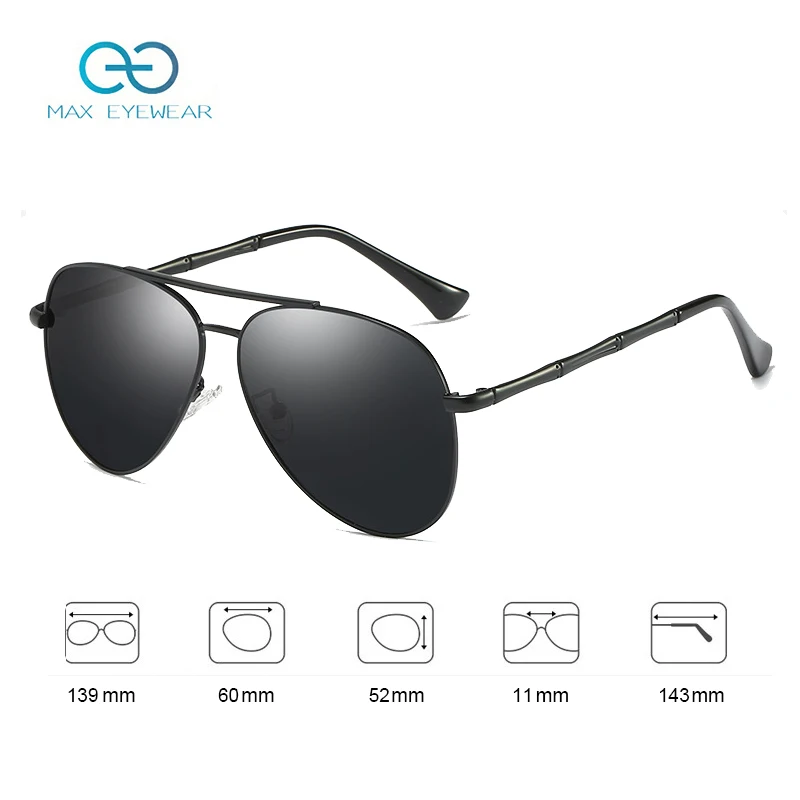 W0953 Manufacturer Classic Polarized Black Eyeglasses Mens Pilot Designer Sunglasses