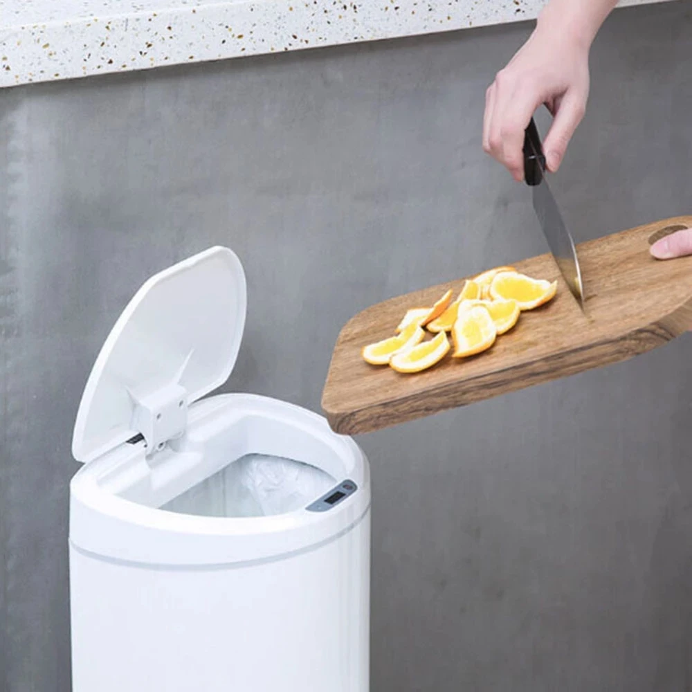 NINESTARS Waterproof Smart Induction Trash Can 10L Large Capacity Automatic Sensor Rubbish Bin