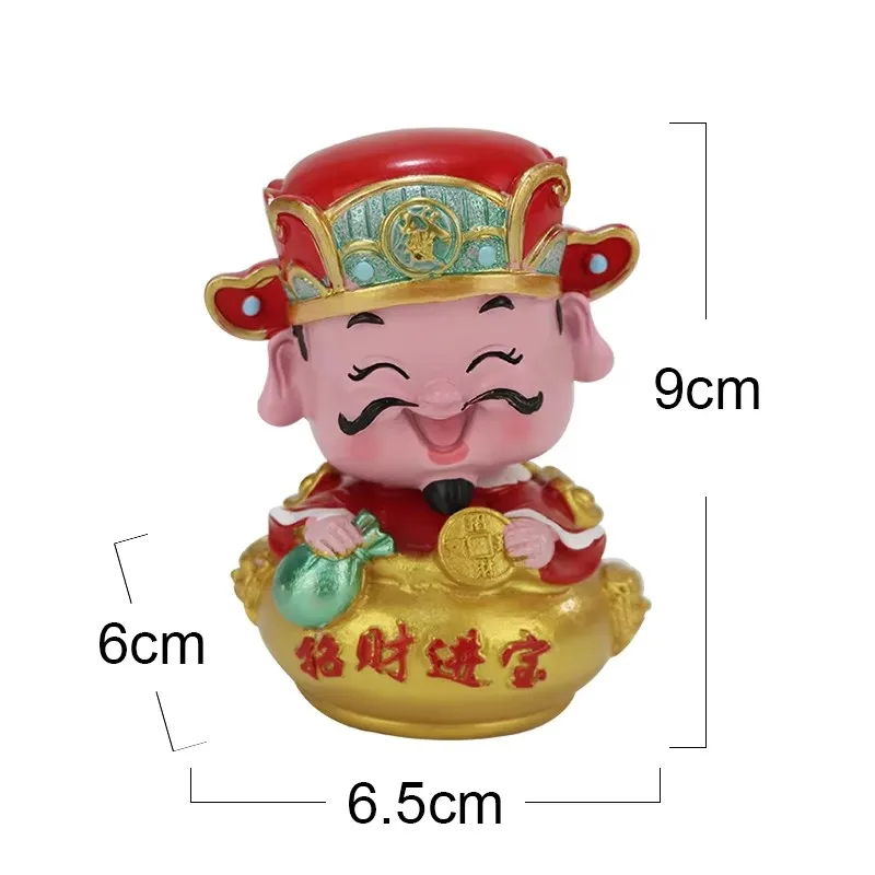 Personalized custom resin material God of wealth bobblehead crafts Home cabinet decoration car decoration travel souvenirs gifts