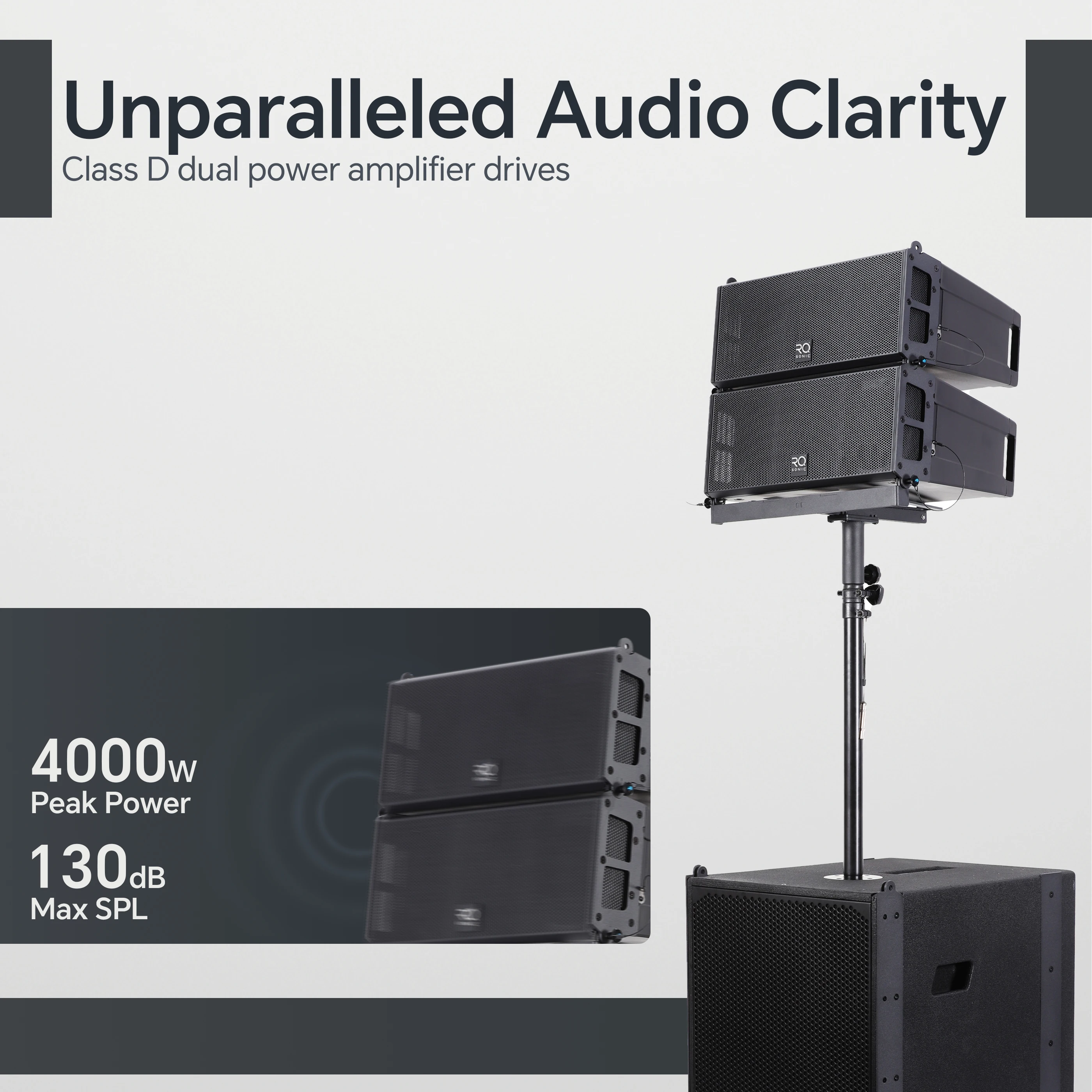 RQSONIC LAP615TD3-4.6K Wooden Sound System Line Array Speakers PA System Professional Active Line Array