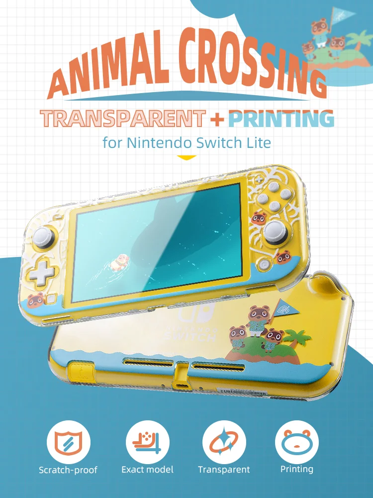 Game Accessories Protective Clear Hard Case Cover Shell For Nintendo Switch Lite Console Joy-Con Crossing Protection Cover