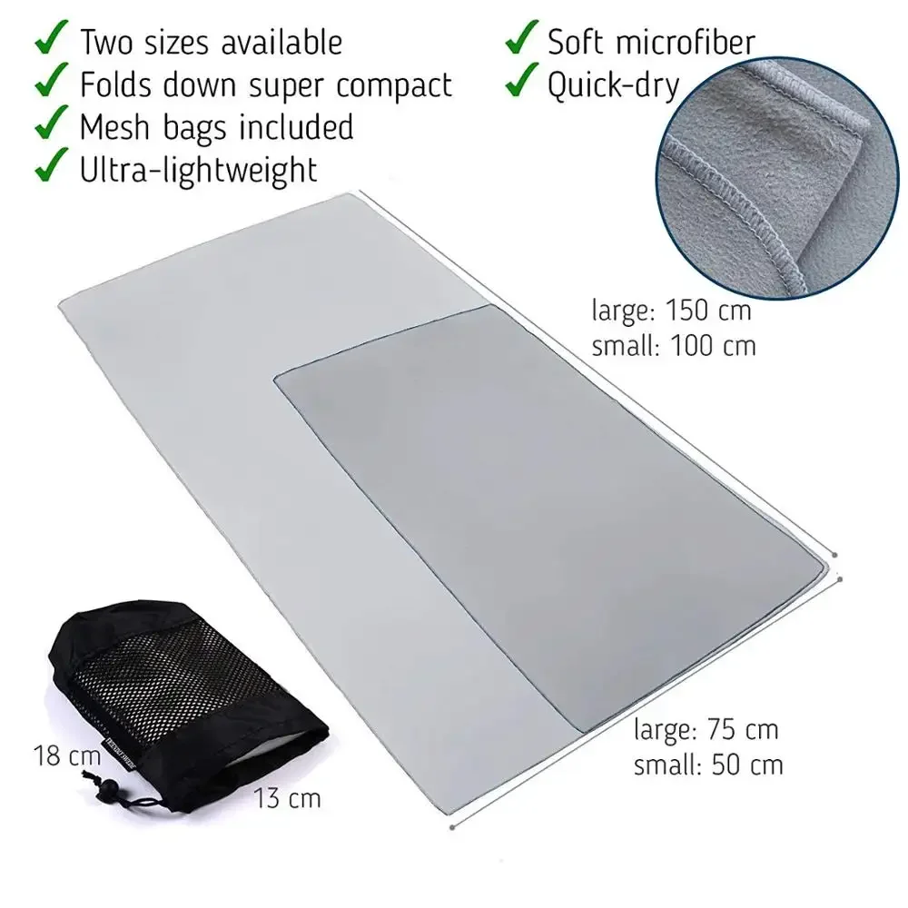 Wholesale Towels Logo Print Dry Microfibra Drying Bath For Fast Microfiber Beach Towel Microfiber Yoga Hand Gym Suede Towel