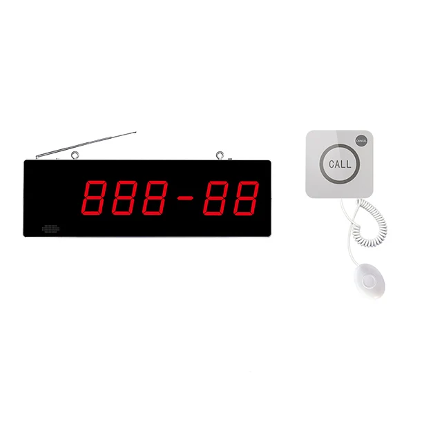 3 Digit Restaurant Waiter Calling Button Wireless Counter Display Receiver Max Black Work Color