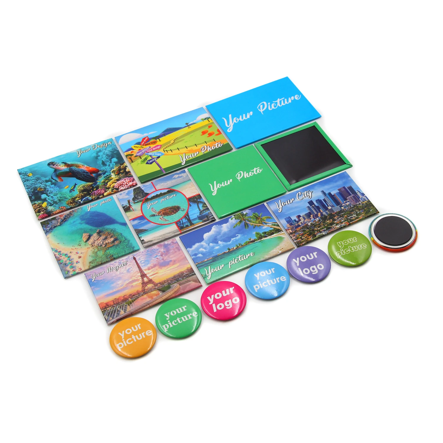 Wholesale Custom Country Logo Picture Souvenir Travel Photo Metal Tinplate Tin Tourist Souvenir Refrigerator Fridge Magnet