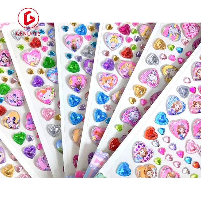 Self Adhesive Custom Kiss Cut Sticker heart Kids cartoon Stickers