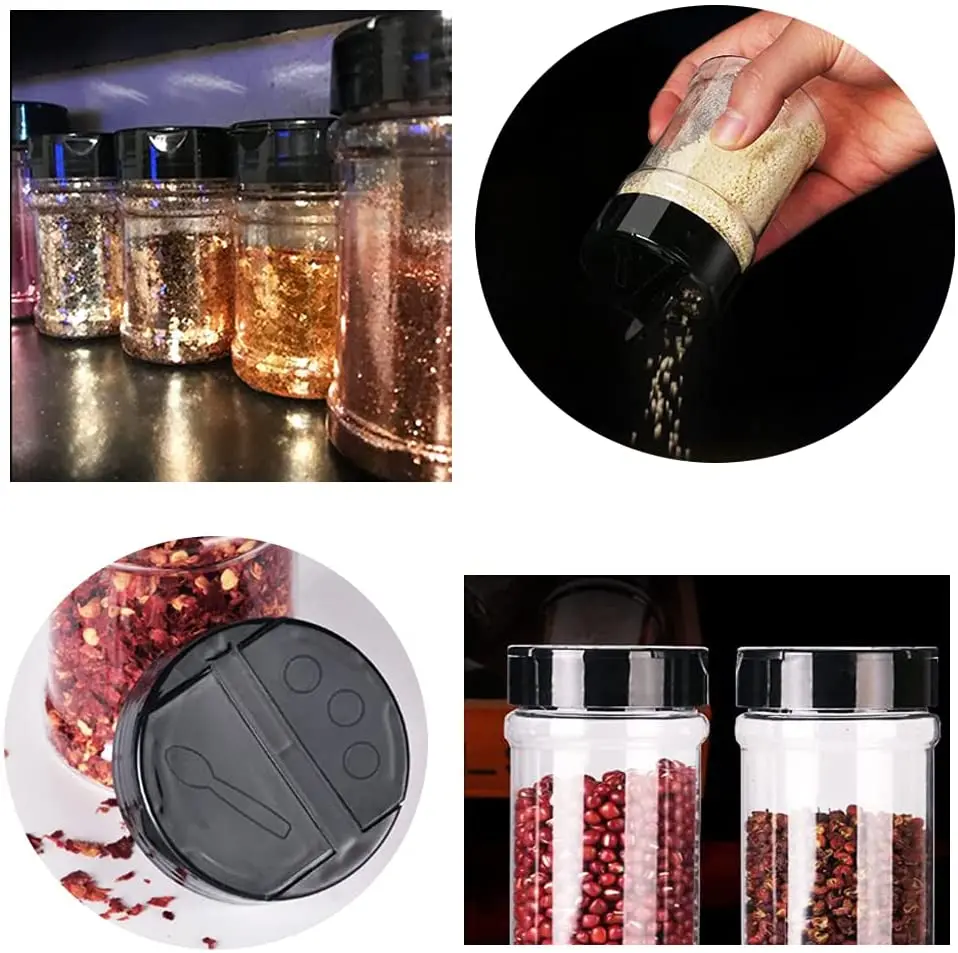 Wholesale Kitchen Pepper Powder Spice Jar With Label Empty Salt Shaker Plastic Spice Bottle Jars For Packaging