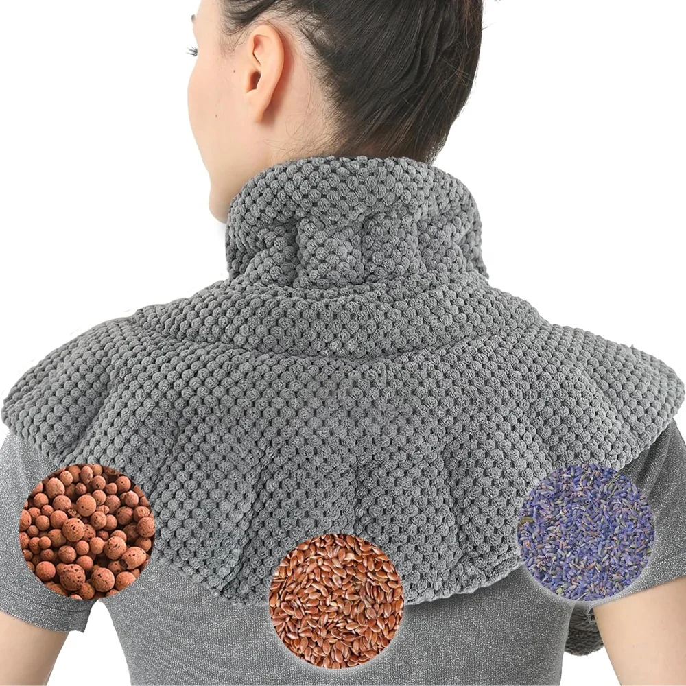 microwavable shoulder heating pad heated neck wrap microwavable wheat bag lavender therapy heat pack pain relief and relaxation
