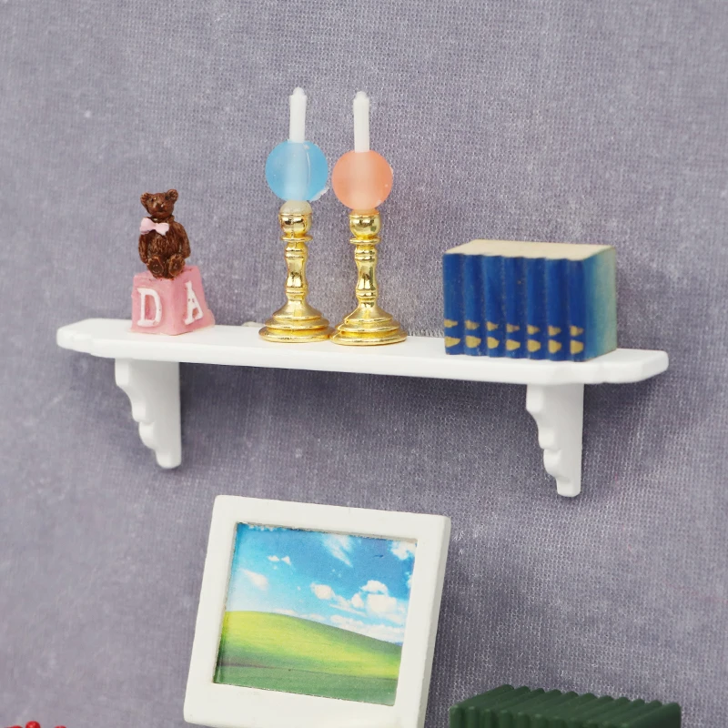 1:12 doll house dollhouse mini furniture kitchen bedroom white shelf hanging rack