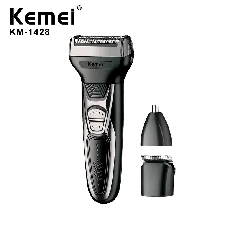 Kemei KM-1428 Usb Rechargeable Electric Shaver Multifunctional Hair Trimmer Lady Shaver 1200MA Three In One Electric Razor