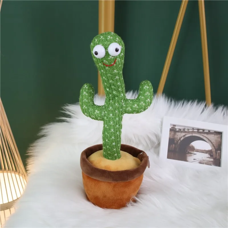 Hot Selling Singing Dancing Saxophone Cactus Flash Card Educational Talking Toys Dolls For Kids