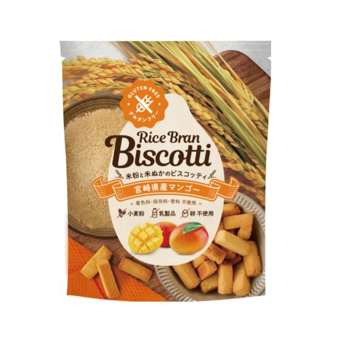 RICE BRAN BISCOTTI  Mango gluten free custom label vegan cookies
