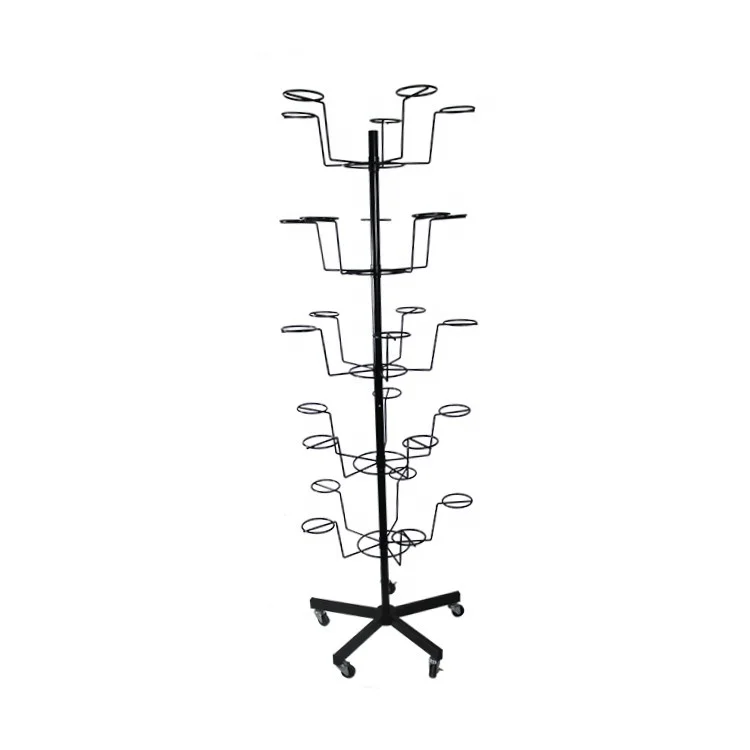 RuiMei Custom Modern Floor Metal Freestanding Hat Wig Stand Display