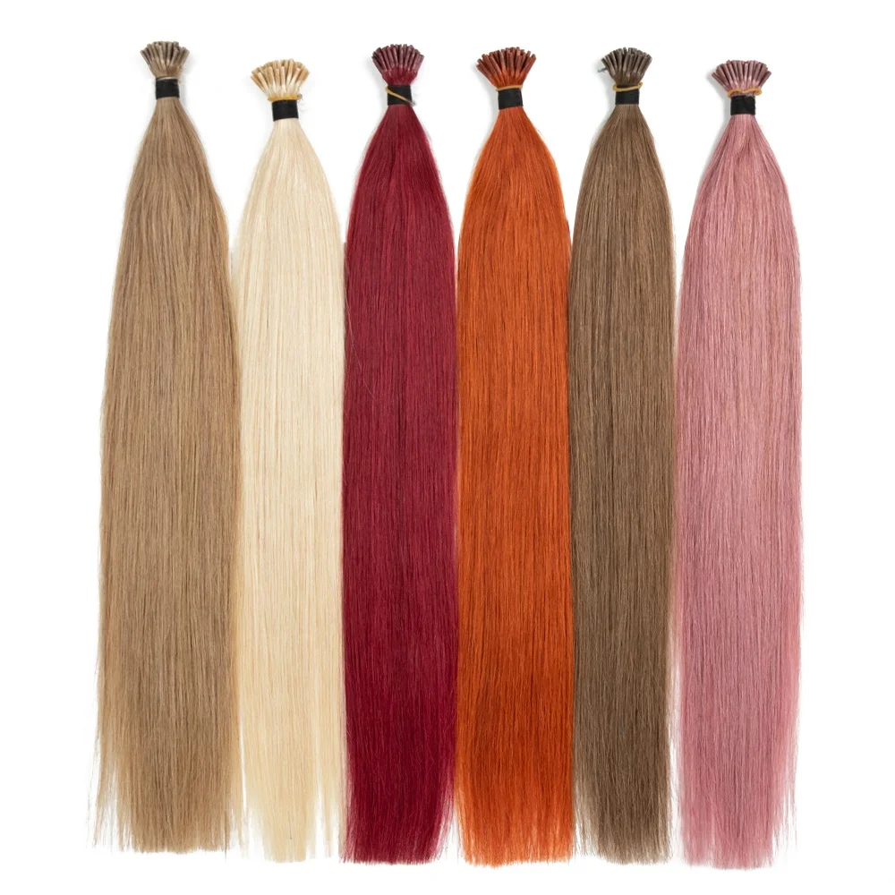 Wholesale 100% smooth remy human hair weave bundles natural high light color bone straight 50 grams i tip hair extension