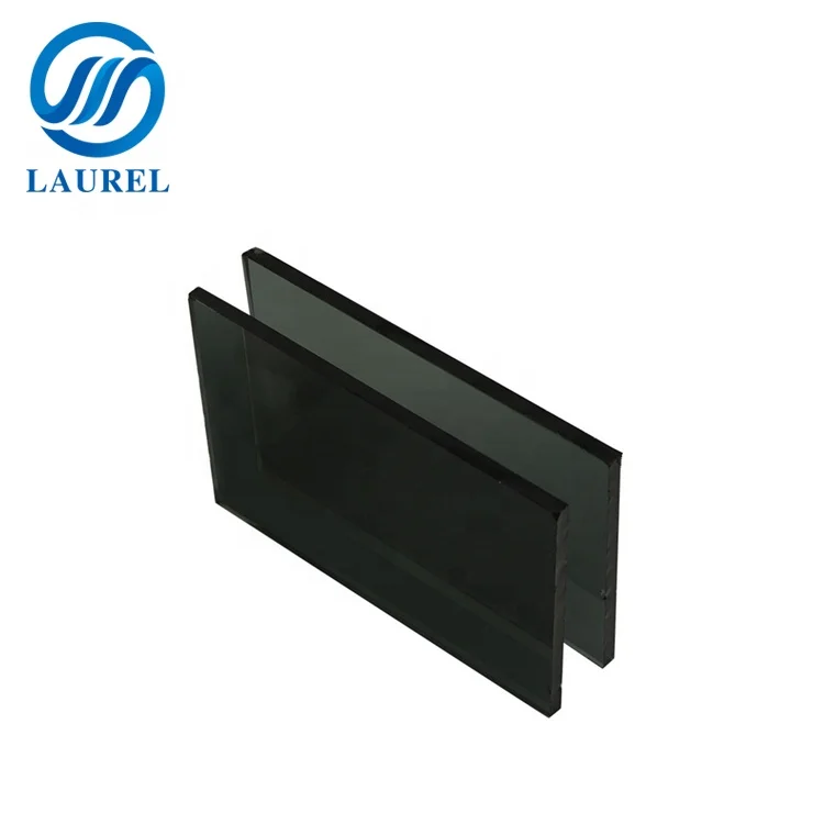 Black glass tabletops 4mm 5mm 6mm 8mm colored reflective  building glass manufacturer