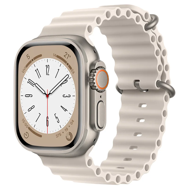 Ремешок силиконовый для Apple Watch series 8 7 6 se Ultra 49 мм 45 44 42 41