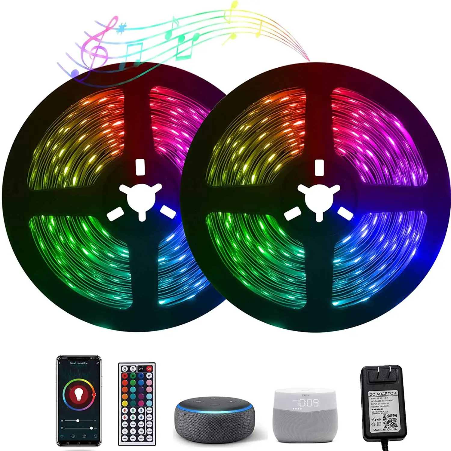 Alexa Tuya Google Home APP Remote Control Smart RGB Strip Light IP65 Waterproof WIFI Smart LED Strip WIFI LED Strip Light