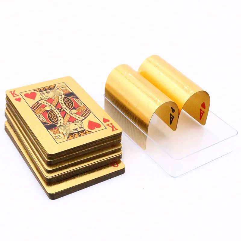 Custom Playing cards PET Gold Foil Silver Black Foil  poker card 100% waterproof plastic card high quality poker for casino