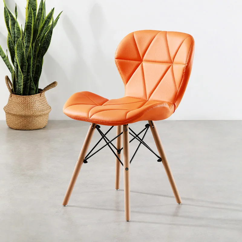 
Royal mahogany dinning chair modern wood leg Low price pu leather chair butterfly dining nordic chair 