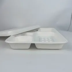 Fine Package Biodegradable 3 Compartments Food Grade Bagasses Food Packing Boxes Disposable Lunch Container box