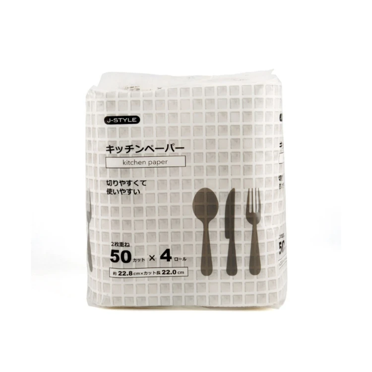 Высокоабсорбирующее быстрорастворимое масло из целлюлозы древесной целлюлозы, кухонный 2-слойный рулон бумажных полотенец