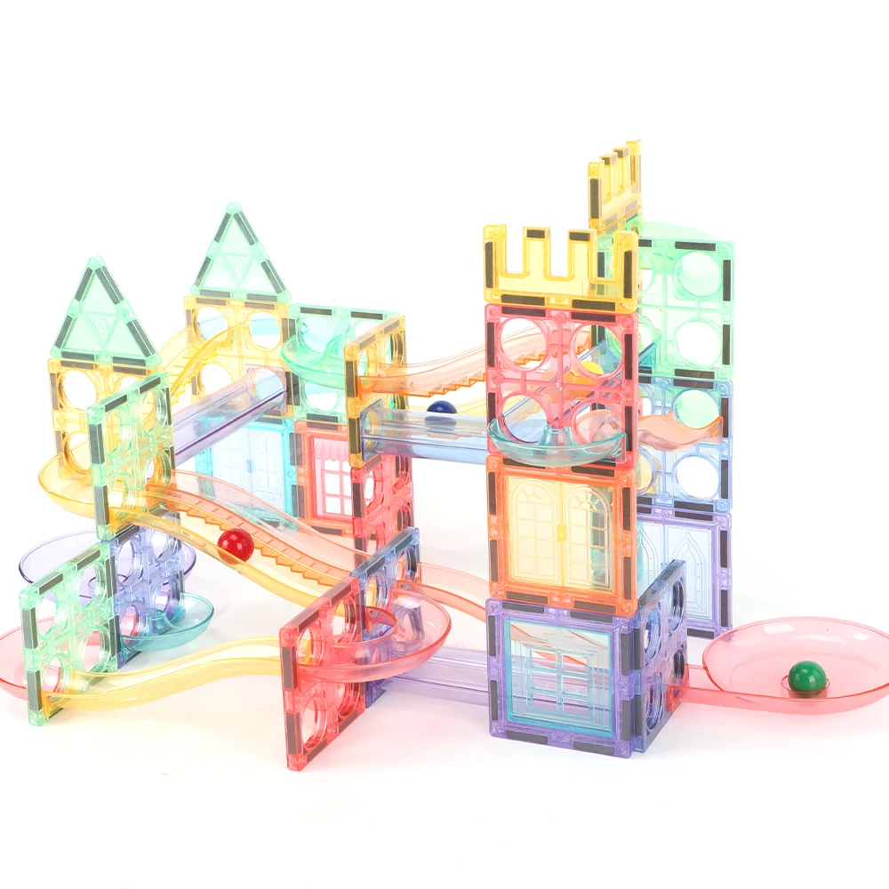 More for the boys Transparent pipesToys  Educational Magnetic Toys construction 108pcs sets Magnetic Tiles For Kids