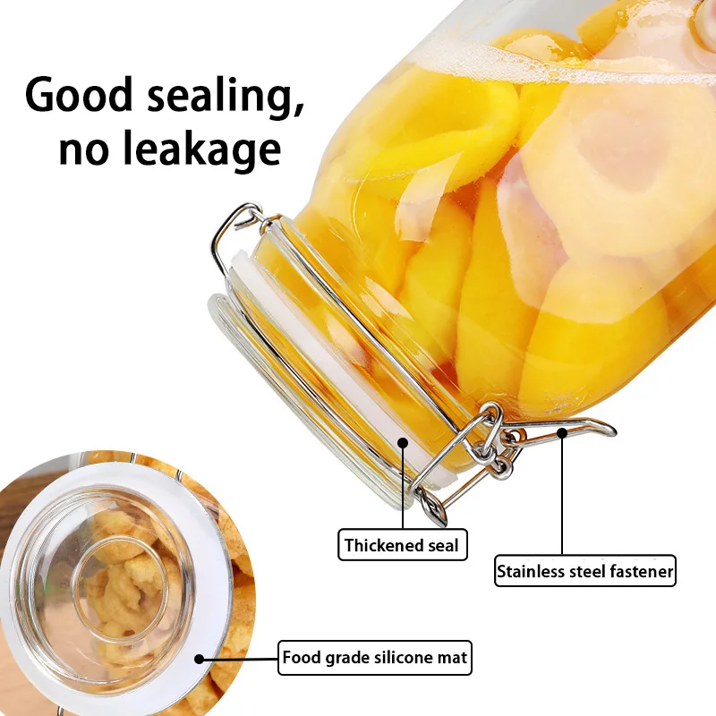 Chinese Supplier 1500ml 2200ml 3300ml Extra Large Glass Storage Containers With Buckle Lids