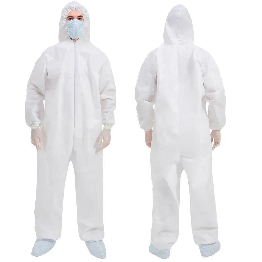 Personal Protective Equipment Chemical Protection Clean Room Disposable Coverall Hazmat Suit