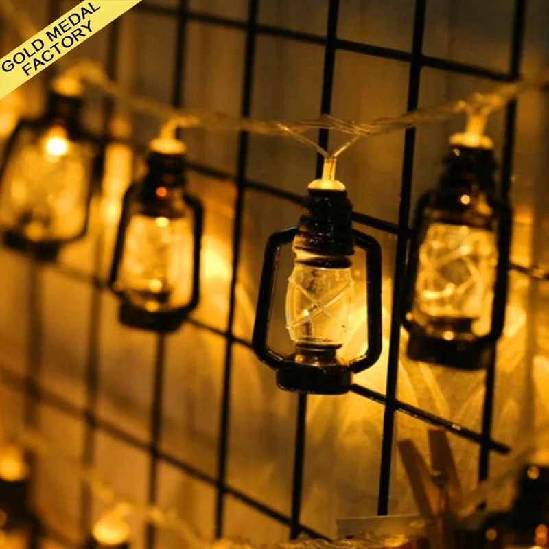 New Ramadan Lantern Muslim Eid Mubarak Decorations 2024 Ramzan Hari Raya Kerosene Lamp Fairy String Lights Led Ramadan Lantern