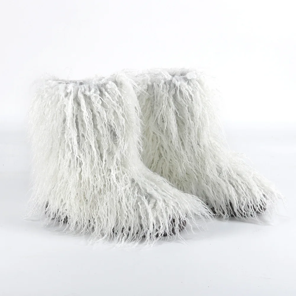 Winter fashionable ladies women Mongolian lamb fur snow boots