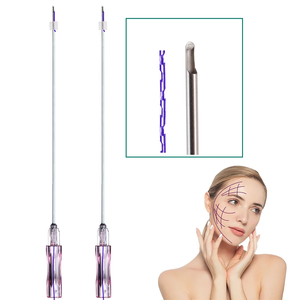 Korean Popular L Needle 18g 100mm Thread Pdo Shark Teeth for Face Lifting