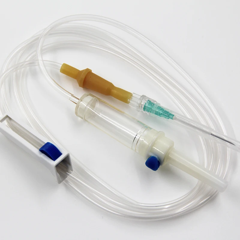 Sterilized disposable intravenous  IV Set  with Isoprene rubber bulb 180cm