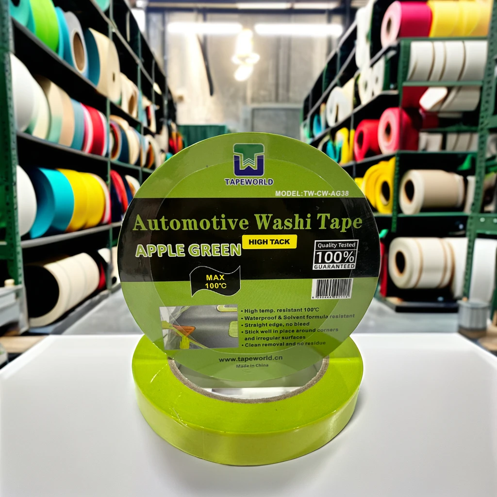 10 Days UV resistant 100 degree Heat Resistant Green High Quality Rice Paper Acrylic Automotive Washi Tape For Car Spray Paint