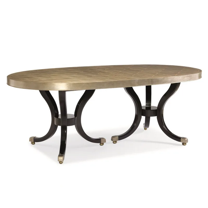OEM Promotion Italian Dining Table Set Modern Round Dining Table Gold Black Marble Dining Table