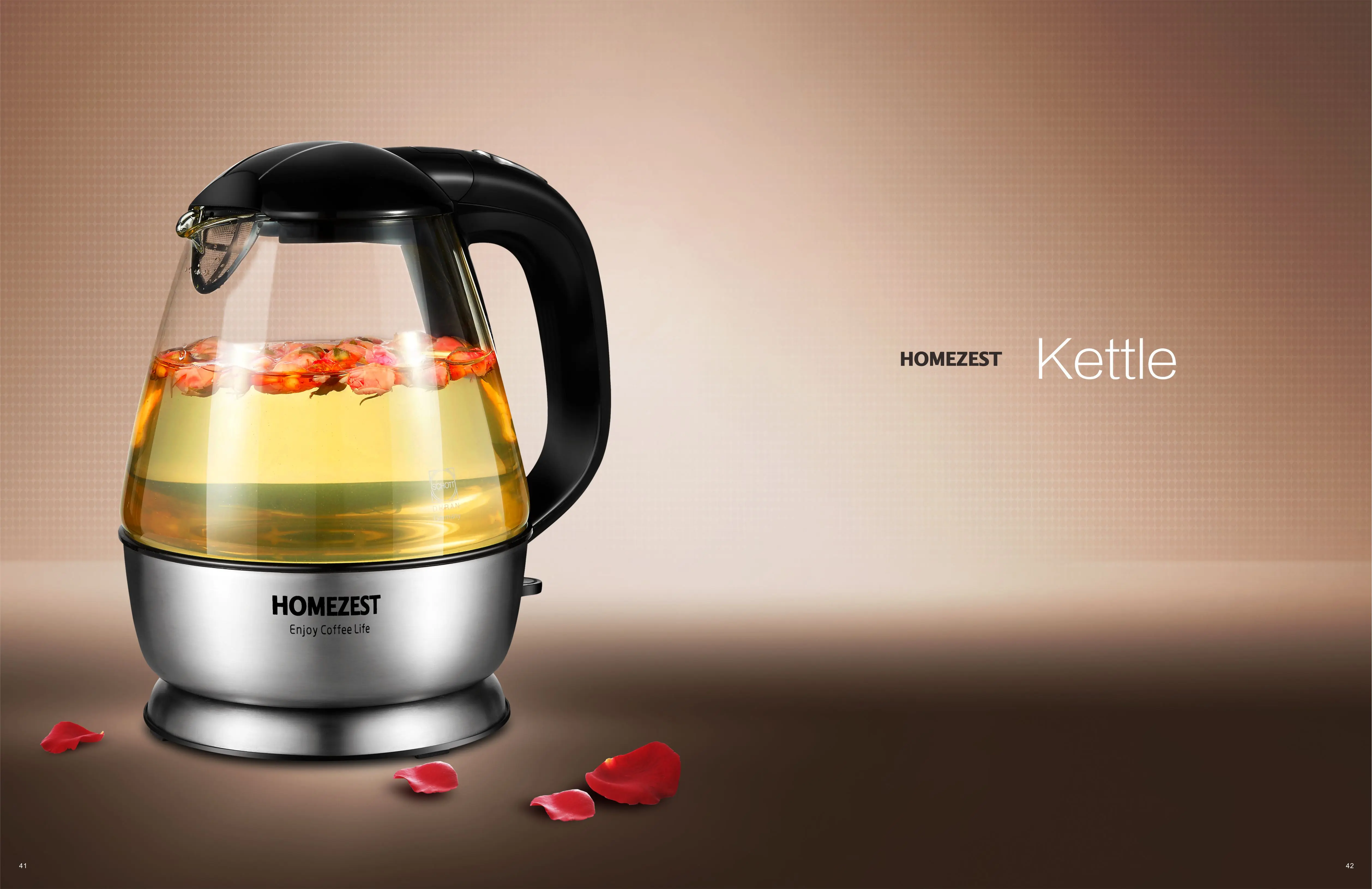 
HOMEZEST T-817 1.5L Stainless steel water kettle electric kettle 