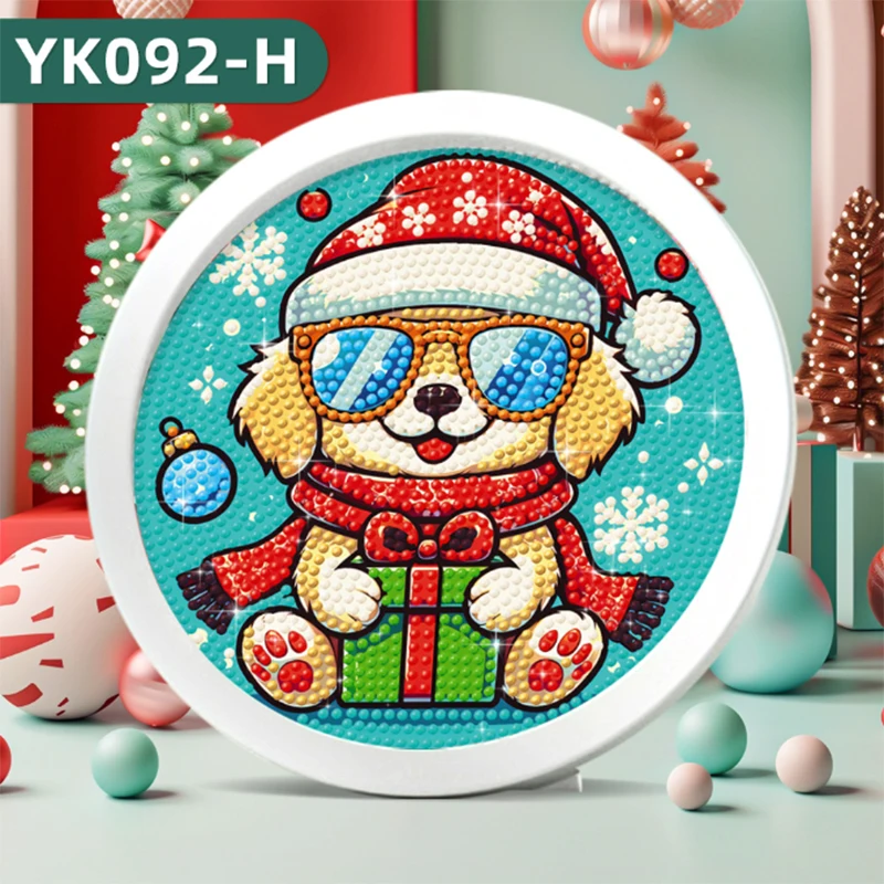 Mr. Cat Christmas cartoon diamond art kids puzzles mosaic art crystal beads painting for home dec.