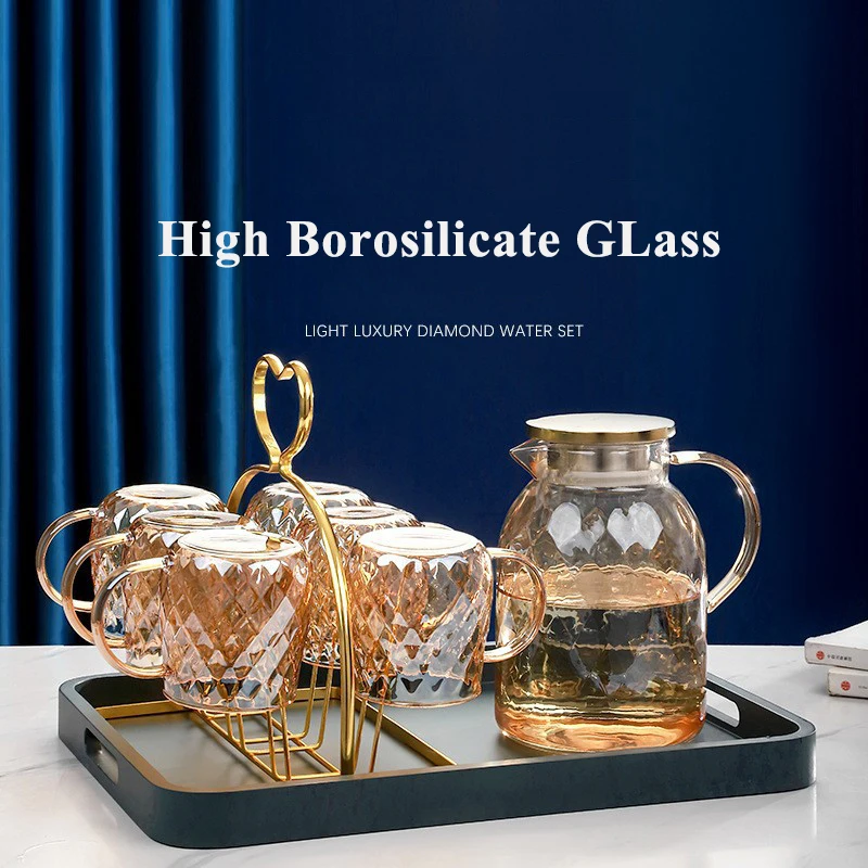 High Quality 800ml 1000ml 1500ml 1800ml insulated High Borosilicate glass water jugs