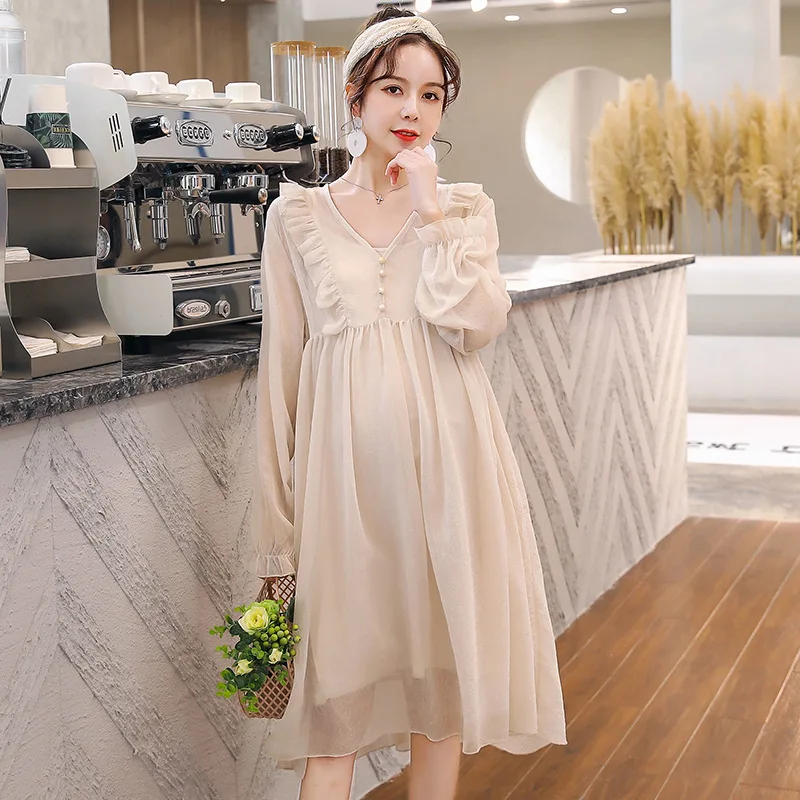 
Z81533B Summer cotton maternity clothes dress pregnant breastfeeding nursing dress 