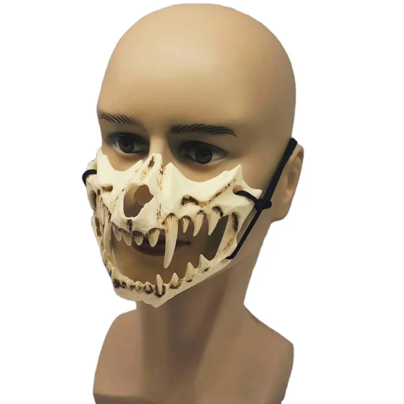 
Tooth bone resin horror Japanese writer Tiger Party horror decorations Horror Halloween mask 