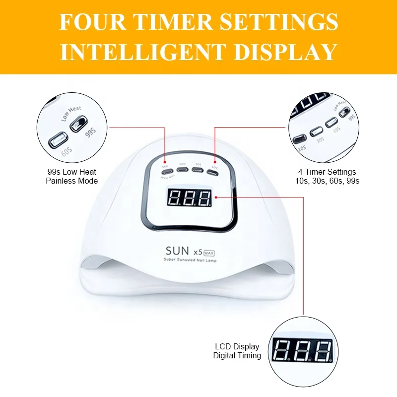 Amazon Best Seller 150W 45pcs Dual Lights Nail Polish Dryer LED UV Curing Lamp for Nails with 10S/30S/60S/99S Settings