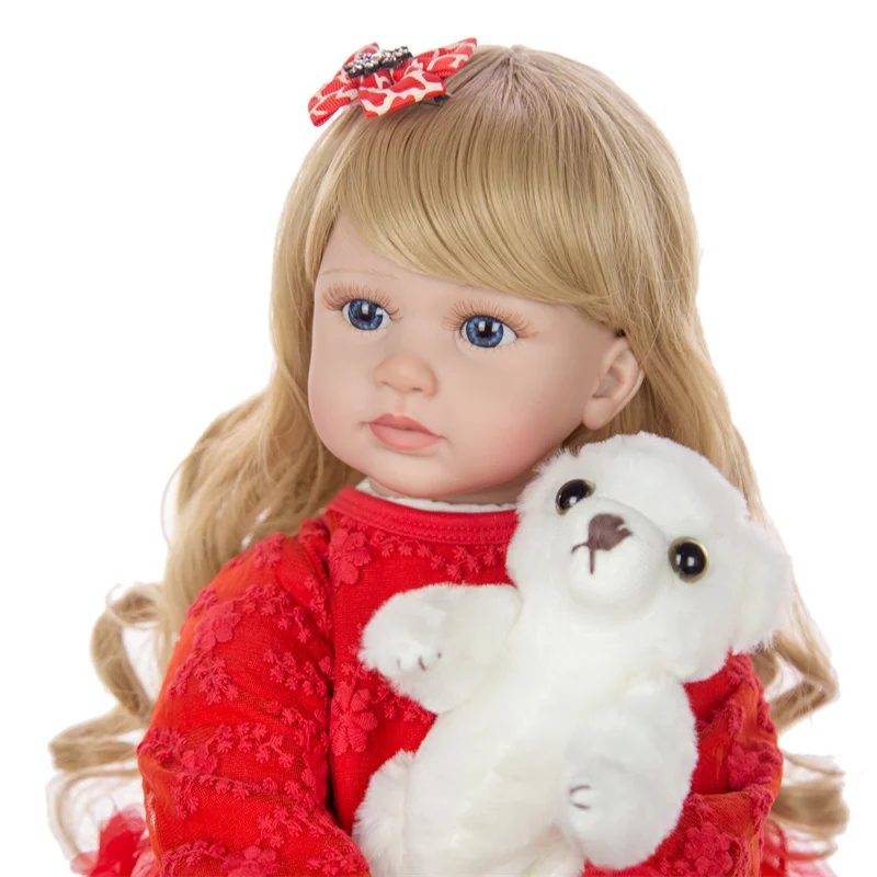 Keiumi 24 дюйма элегантные Reborn Baby Girl Кукла 60 см мягкие виниловый тканевый фон для фотостудии средства ухода за кожей принцессы кукла Boneca Детские Плейбой