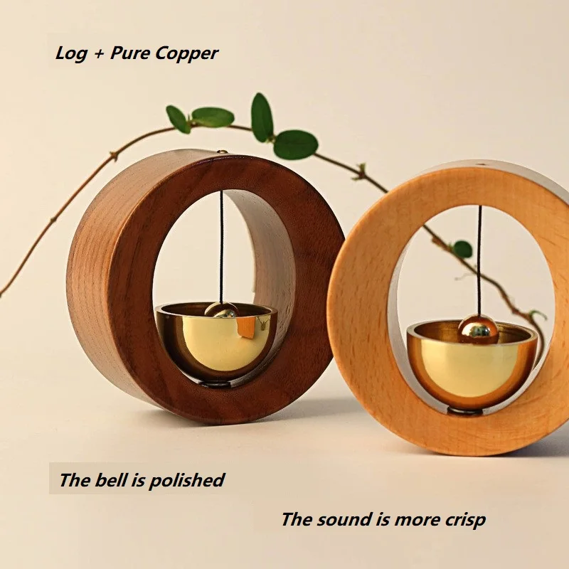 Door sucking wind chime bronze bell Japanese Happy House Reminder bell Home dopamine doorbell gift door hanging decoration