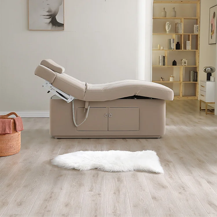 modern luxury beauty salon furniture electrical light brown spa facial treatment massage table medical facial bed with massage