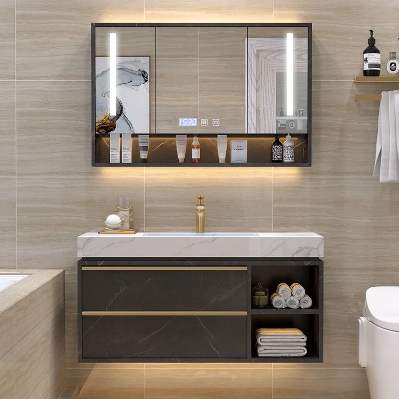 luxury american style panel bathroom vanity cabinet wall hung mirror set waterproof bathroom wash basin cabinet