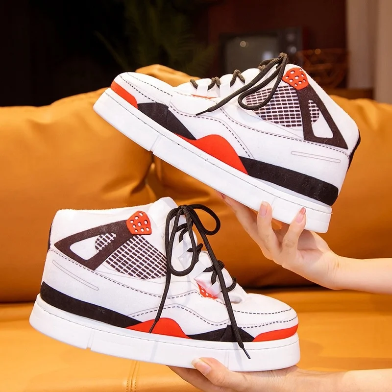 Wholesale Custom Winter Yezzy New fashion Plush Sneaker Slippers Shoes Winter Warm Fuzzy House Sneaker Slipper One Size Fits All